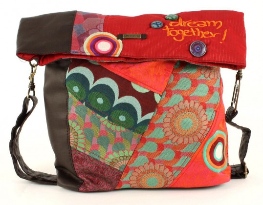 DESIGUAL+TASCHE+UMHÄNGETASCHE+IBI PAT ROJ+FRESA+ROT+NEU  